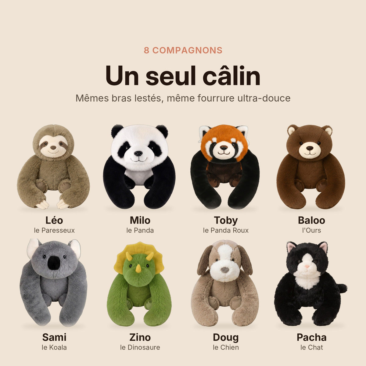 CALMIO™ Peluche lestée anti-stress apaisante - sommeil & relaxation - GamLight