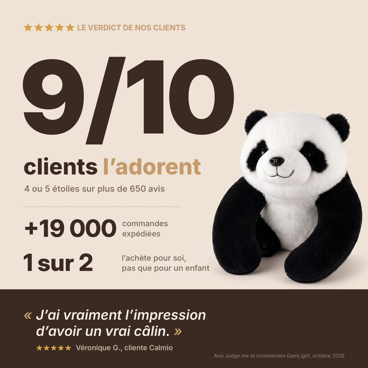 CALMIO™ Peluche lestée anti-stress apaisante - sommeil & relaxation enfant adulte - GamLight