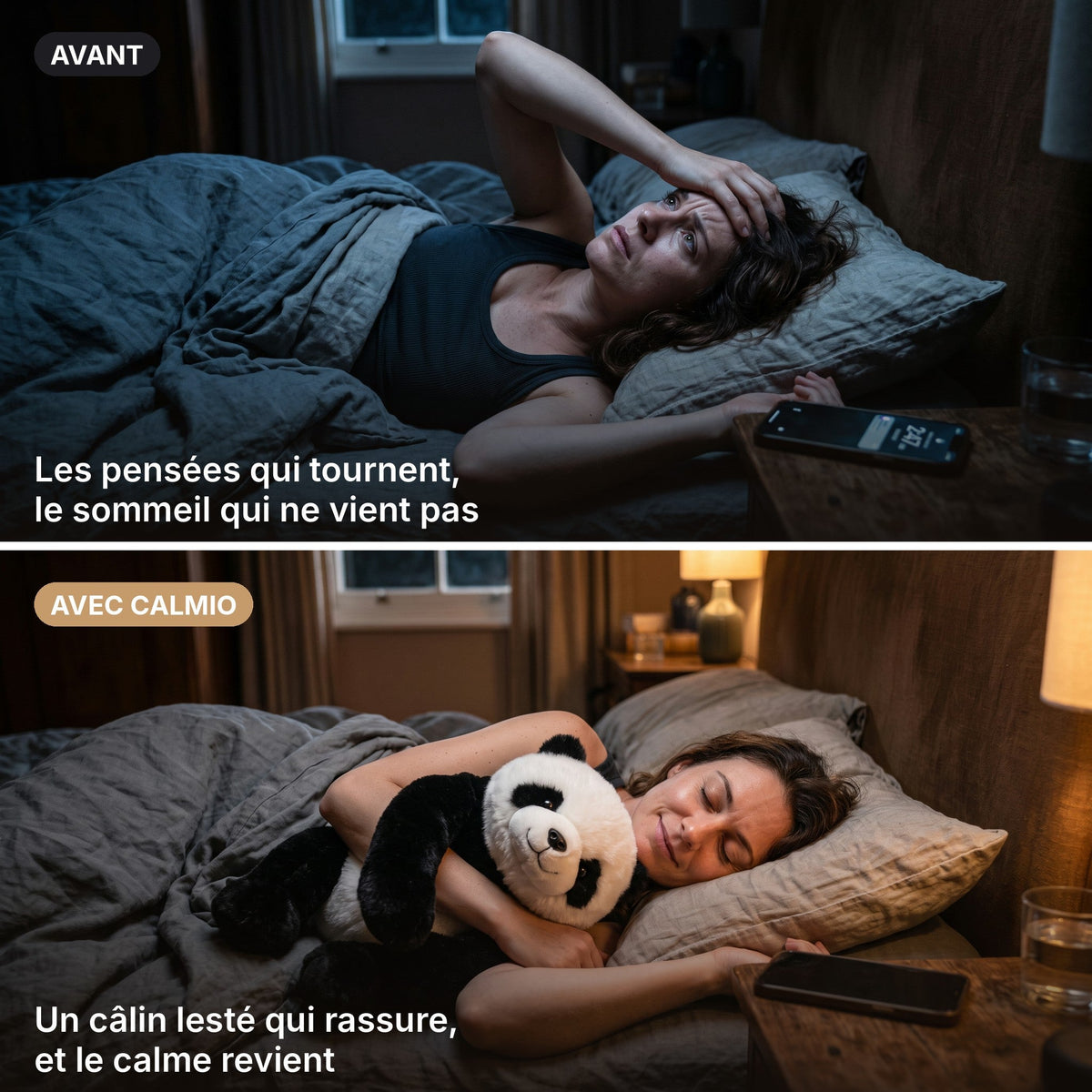 CALMIO™ Peluche lestée anti-stress apaisante - sommeil & relaxation enfant adulte - GamLight